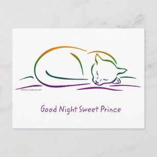 Gute Nacht Süßer Prinz (Katze) Postkarte
