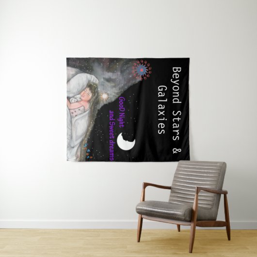 Gute Nacht und süße Träume Wandteppich (Beispiel (Horizontal))