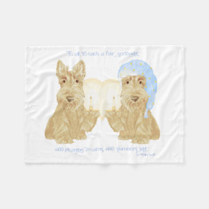 Gute Nacht Wheaten Duo Fleecedecke