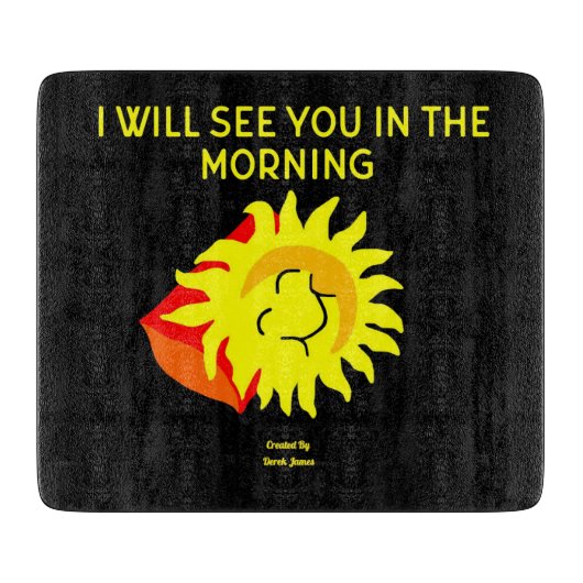 Gute nächtliche Sonnenschneide 15,2 cm x 17,8 cm Schneidebrett (Vorderseite)