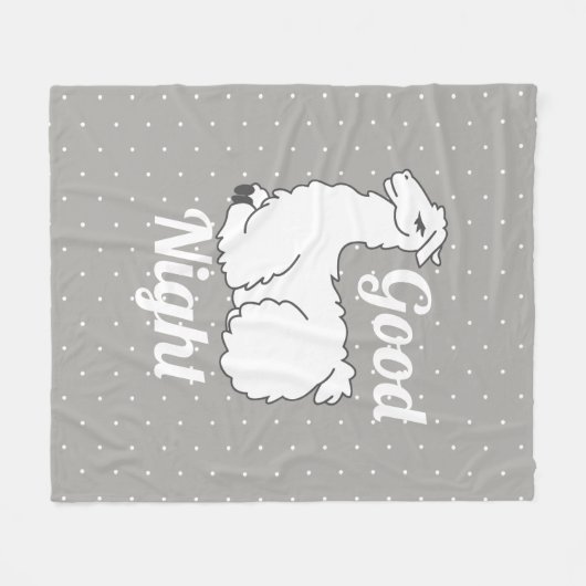 Gute Nachtschwärmer Lama & Polka Punkte Fleecedecke (Vorderseite (Horizontal))