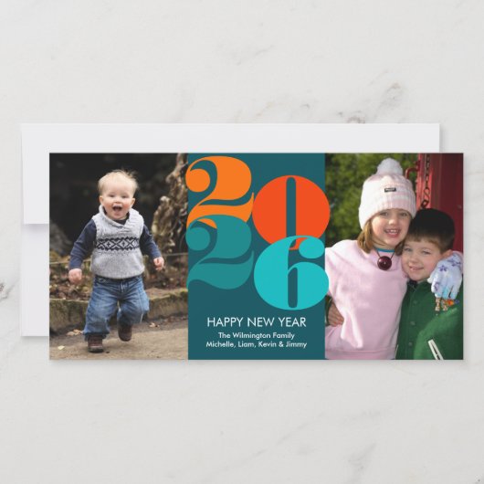 Gute Neujahrsauszählung mit funky-Begrüßung Feiertagskarte (Vorderseite)