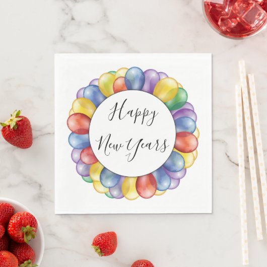 Gute Neujahrsballons Serviette (Beispiel)