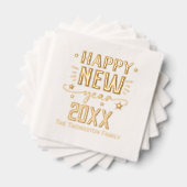 Gute Neujahrsfamilie 20XX / Firmenname Servietten Mit Folie (Insitu (Gestapelt))