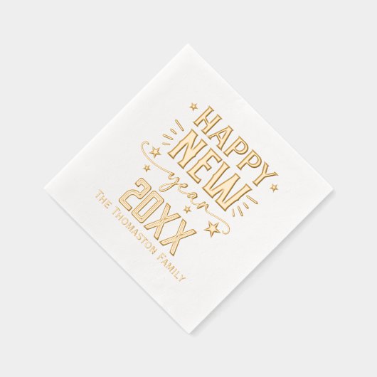 Gute Neujahrsfamilie 20XX / Firmenname Servietten Mit Folie (Rechts)