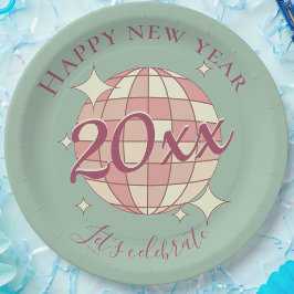 Gute Neujahrsfeier 2025-Jahr-Abend-Party-Dekor Pappteller