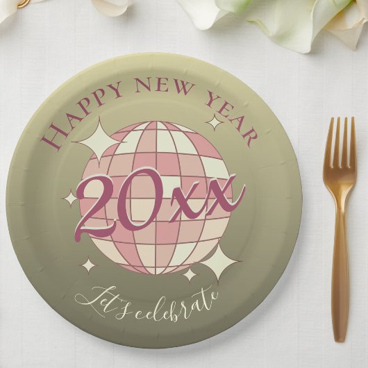 Gute Neujahrsfeier 2025-Jahr-Abend-Party-Dekor Pappteller