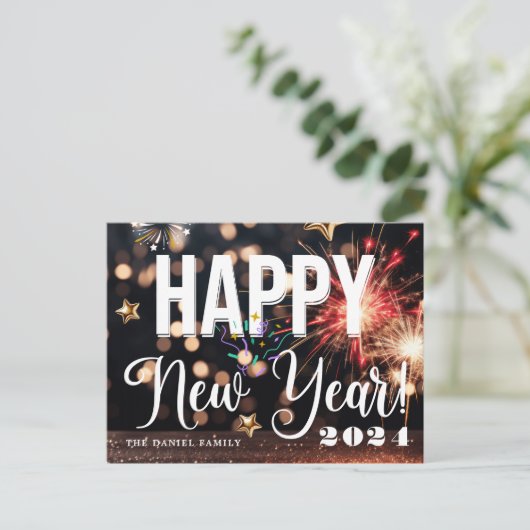 Gute Neujahrskarten Postkarte (Stehend Vorderseite)