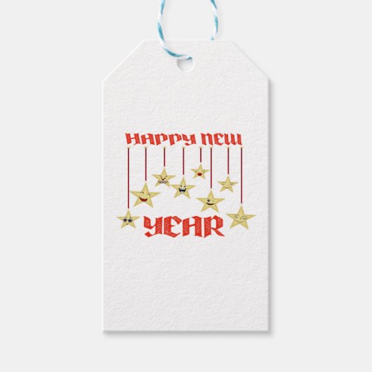 Gute Neujahrsstars Geschenkanhänger (Vorderseite)