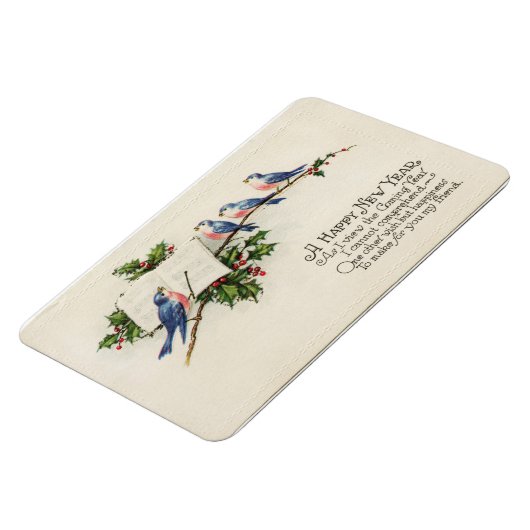 Gute Neujahrsvögel Magnet (Linke Seite)
