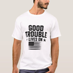 Gute, notwendige Probleme leben auf der Flagge der T-Shirt
