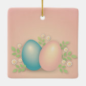 Gute Ostereier und Frühlingsblumen Keramikornament (Rückseite)