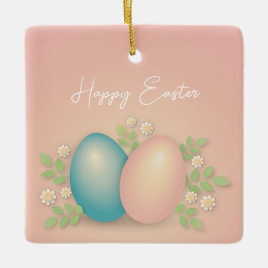 Gute Ostereier und Frühlingsblumen Keramikornament (Vorderseite)