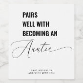 Gute Paare mit Baby Announctie Weinetikett (Einzelnes Label)