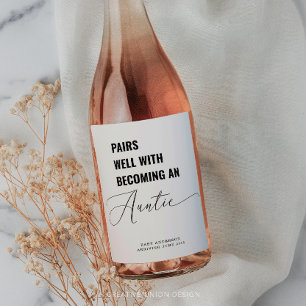 Gute Paare mit Baby Announctie Weinetikett