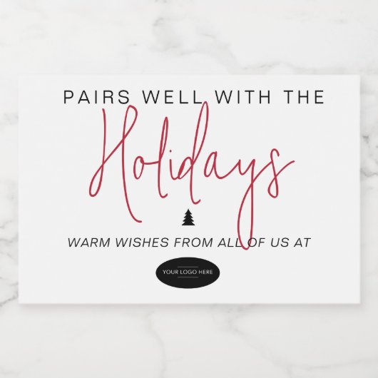 Gute Paare mit dem Logo "Holidays Add Business" Schaumweinetikett (Einzelnes Label)