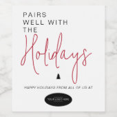 Gute Paare mit dem Logo "Holidays Add Business" Weinetikett (Einzelnes Label)