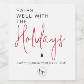 Gute Paare mit dem Logo "Holidays Add Business" Weinetikett (Einzelnes Label)