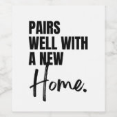 Gute Paare mit einer neuen Zuhause, der Haushaltsw Weinetikett (Einzelnes Label)
