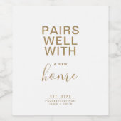 Gute Paare mit einer neuen Zuhause - Minimalistisc Weinetikett (Einzelnes Label)