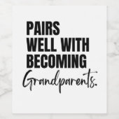 Gute Paare mit Großeltern, Schwangerschaft Weinetikett (Einzelnes Label)