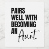 Gute Paare mit Tante, Schwangerschaft Weinetikett (Einzelnes Label)