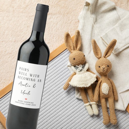 Gute Paare mit Tante und Onkel Weinetikett