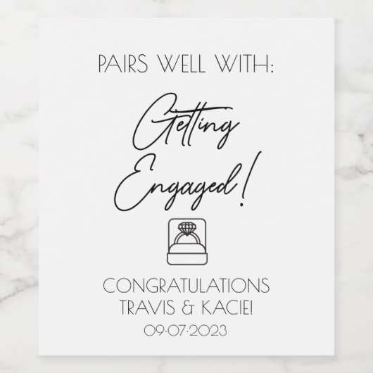 Gute Paare mit: Verlobtes Weinetikett (Einzelnes Label)