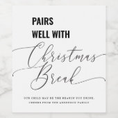 Gute Paare mit Weihnachts Break Wein Geschenklehre Weinetikett (Einzelnes Label)