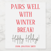 Gute Paare mit Winterpause, sonniger Winterurlaub Weinetikett (Einzelnes Label)