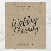 Gute Pairs mit Hochzeitsplanungspausonal Weinetikett (Einzelnes Label)