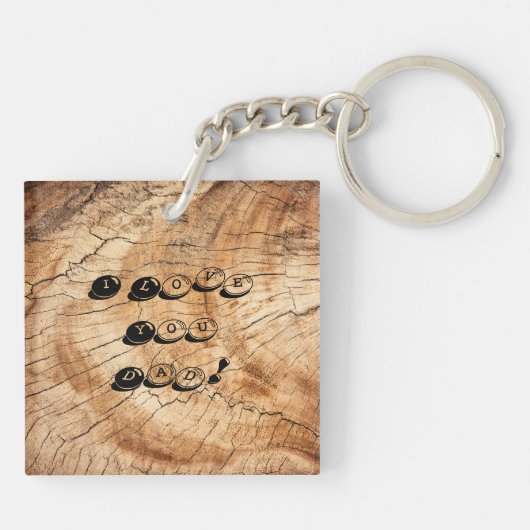 Gute Party, Dad! Holz Schlüsselanhänger (Rückseite)