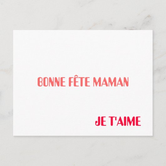 GUTE PARTY, MAMA, ICH LIEBE DICH POSTKARTE (Vorderseite)