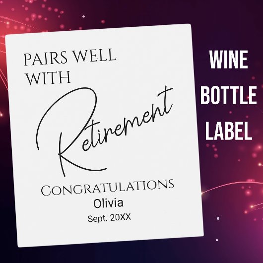 Gute Pässe bei der Pensionierung Weinetikett