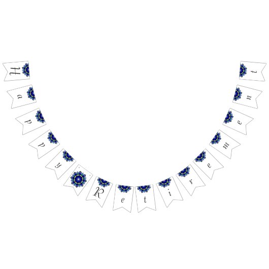 Gute Pensionierung. Mandala in dunkelblau Wimpelkette (Alle)