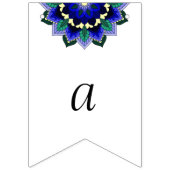 Gute Pensionierung. Mandala in dunkelblau Wimpelkette (Zweite Fahne)