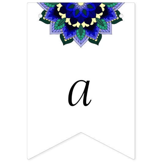 Gute Pensionierung. Mandala in dunkelblau Wimpelkette (Zweite Fahne)