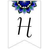 Gute Pensionierung. Mandala in dunkelblau Wimpelkette (Erste Fahne)