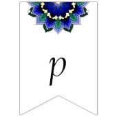 Gute Pensionierung. Mandala in dunkelblau Wimpelkette (Dritte Fahne)