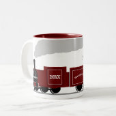 Gute Pensionierung personalisierte Eisenbahn Zweifarbige Tasse (Vorderseite Links)