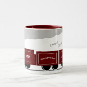 Gute Pensionierung personalisierte Eisenbahn Zweifarbige Tasse (Mittel)