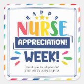 Gute Pflegewoche Quadratischer Aufkleber (Vorderseite)