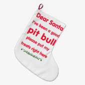 gute Pitbull Großer Weihnachtsstrumpf (Vorderansicht (hängend))