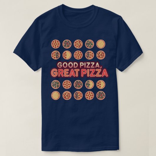 Gute Pizza Große Pizza Toppings T-Shirt (Design vorne)