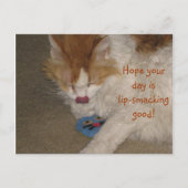 Gute Postkarte mit Lip-smacking (Vorderseite)