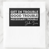 gute Probleme, John Lewis, Abstimmung, schwarze Le Rechteckiger Aufkleber (Tasche)