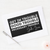 gute Probleme, John Lewis, Abstimmung, schwarze Le Rechteckiger Aufkleber (Umschlag)