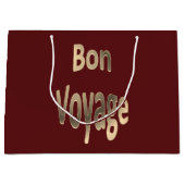 Gute Reise auf dunkelrotem Große Geschenktüte (Vorderseite)