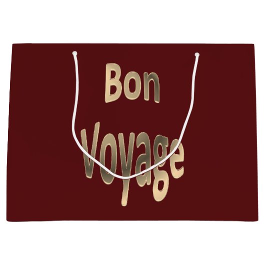 Gute Reise auf dunkelrotem Große Geschenktüte (Vorderseite)