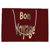 Gute Reise auf dunkelrotem Große Geschenktüte (Rückseite)